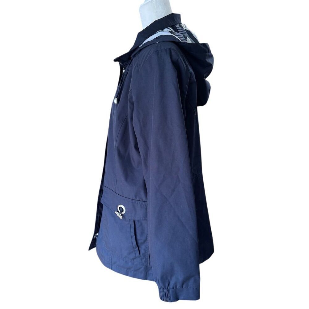Mackintosh New England Blue Hooded Rain Coat Jacket Size Medium - Picture 4 of 15